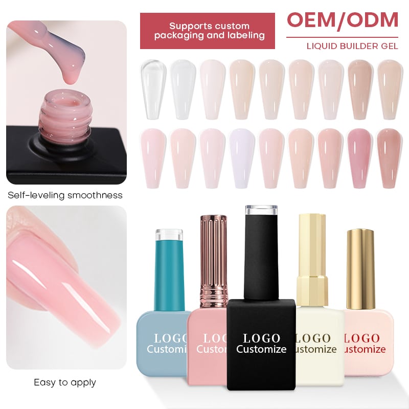 36-Color No Heat Nail Extension Gel in Bottle | Pain-Free Builder Gel